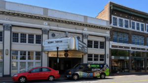 Green Line commercial carpet cleaning van at a commercial property in Hampton Roads